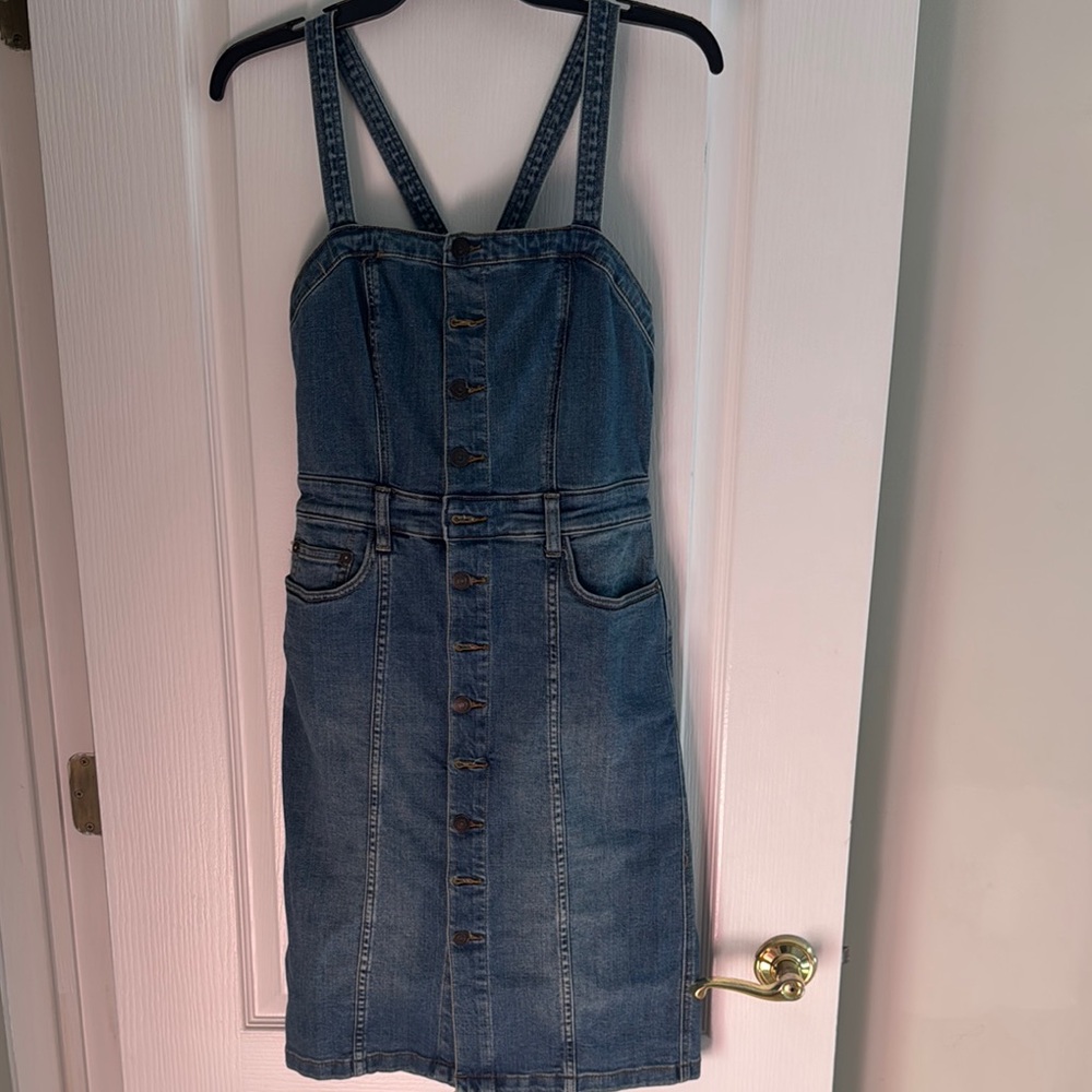 Denim Button-Front Dress